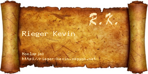 Rieger Kevin névjegykártya
